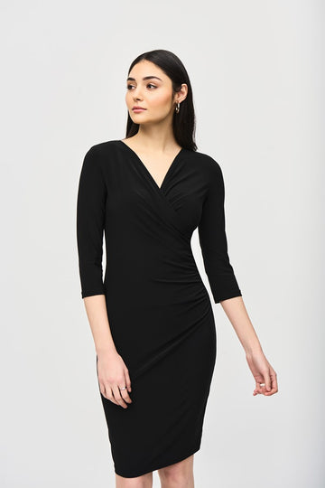 Three Quarter Sleeve Wrap Dress